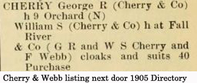 1905 New Bedford Directory listing for Cherry and Webb - www.WhalingCity.net
